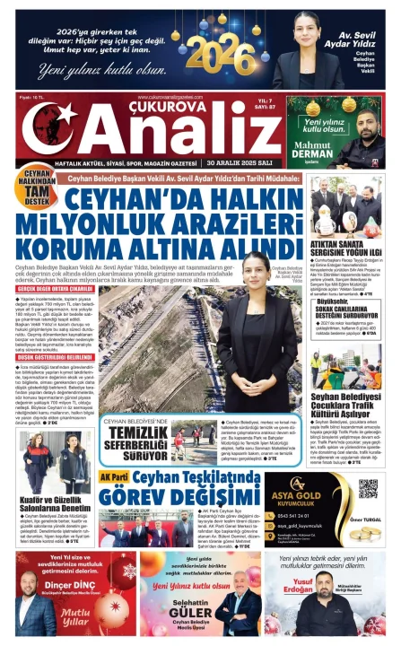 Çukurova Analiz Gazetesi 87.Sayısı Aralık