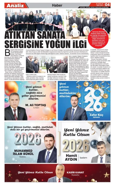 Çukurova Analiz Gazetesi 87.Sayısı Aralık 